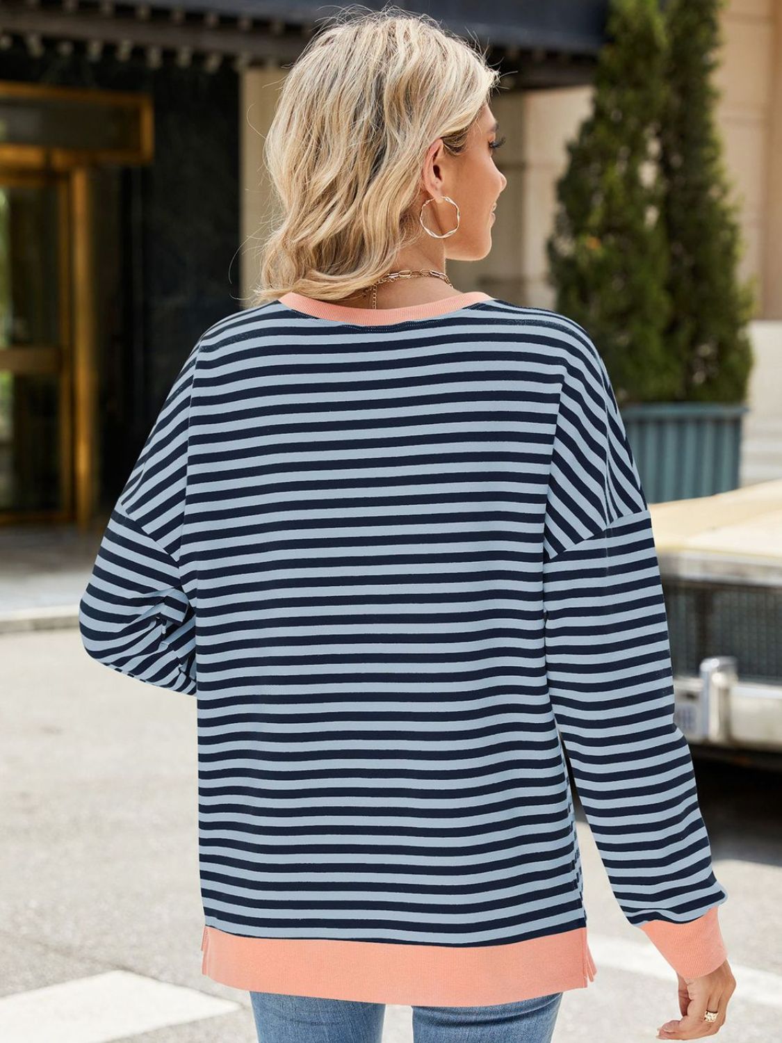 Slit Striped Sweatshirt in 8 Colors