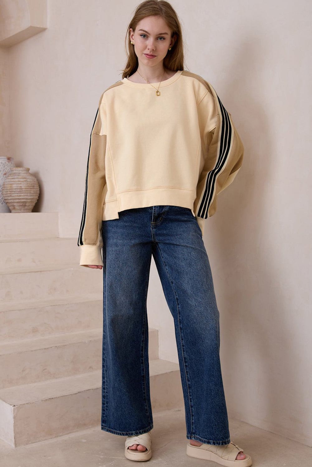 Contrast Long Sleeve Sweatshirt