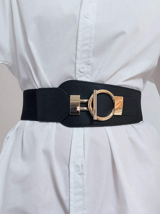 Elastic Wide Belt with Buckle - Olive Ave