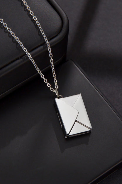 Envelope Pendant Stainless Steel Necklace - Olive Ave