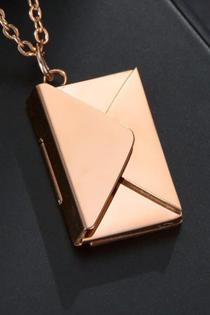Envelope Pendant Stainless Steel Necklace - Olive Ave