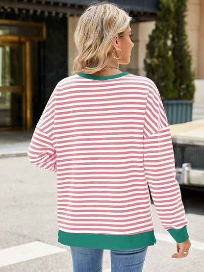 Slit Striped Sweatshirt in 8 Colors