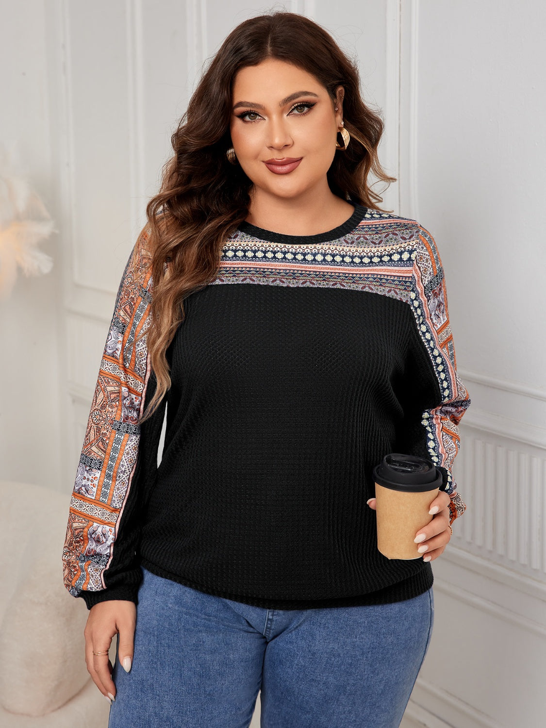 Plus Size Printed Sweatshirt in 3 Colors