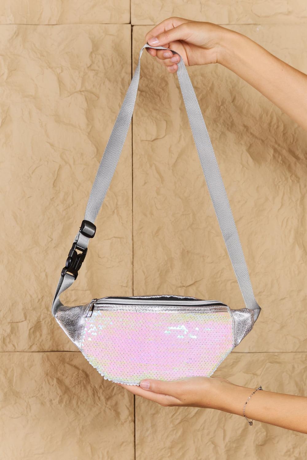 Festival Baby Sequin Front Single Zipper Fanny Pack - Olive Ave