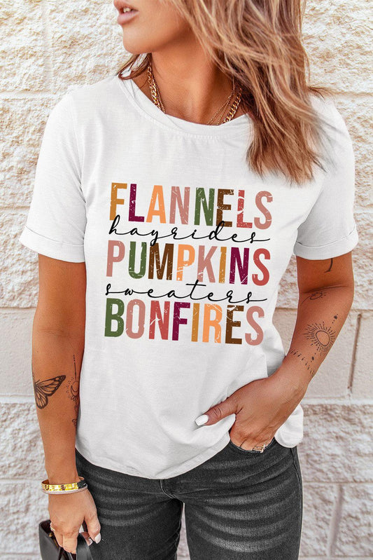 FLANNELS PUMPKINS BONFIRES Graphic Tee - Olive Ave