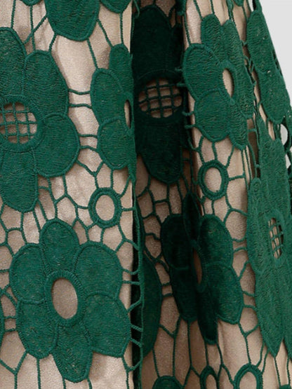 Floral Lace A-Line Skirt - Olive Ave