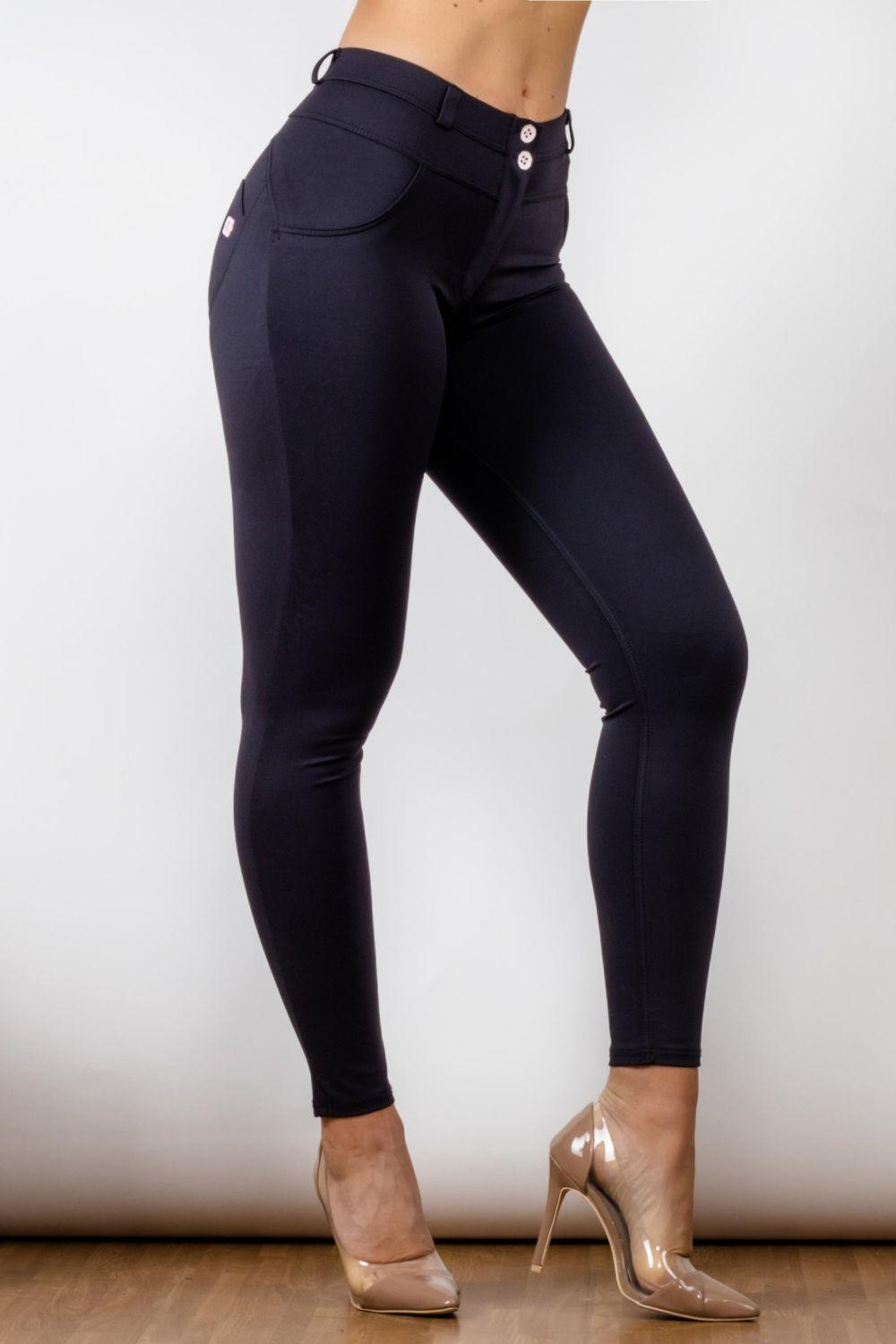 Full Size Buttoned Leggings in Navy - Olive Ave