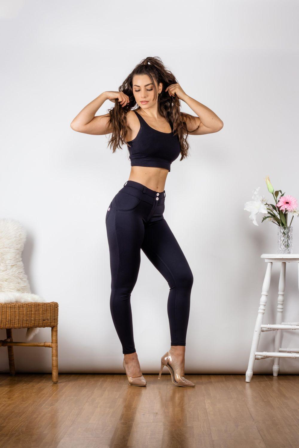 Full Size Buttoned Leggings in Navy - Olive Ave