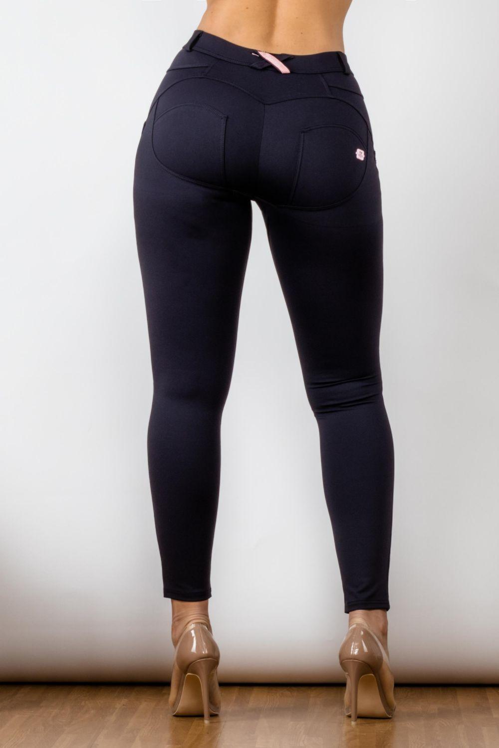 Full Size Buttoned Leggings in Navy - Olive Ave