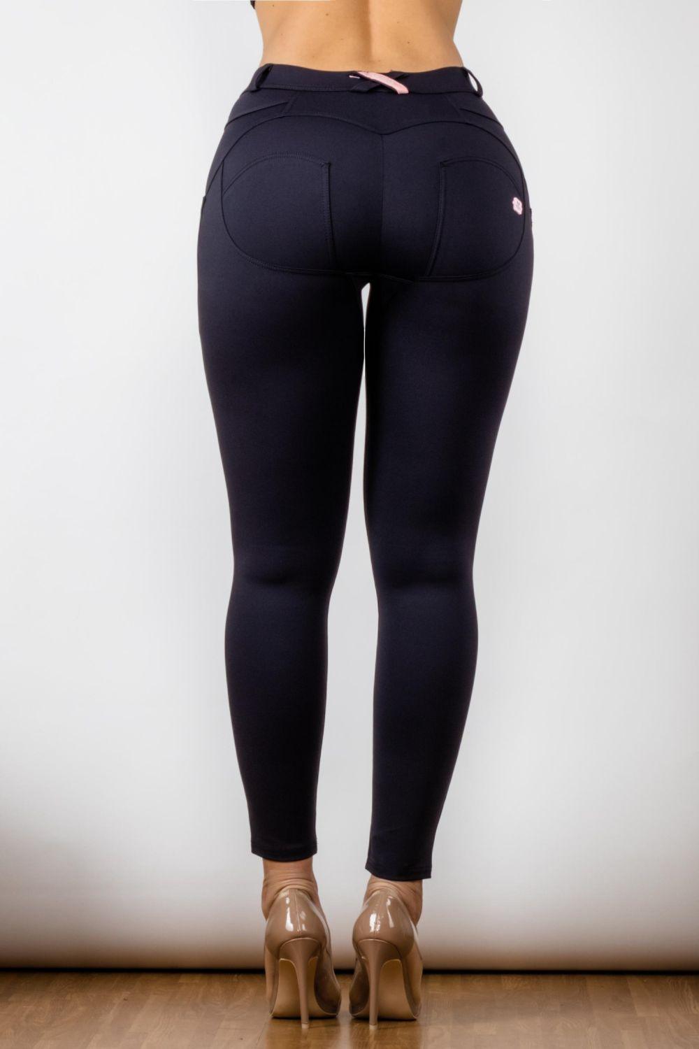 Full Size Buttoned Leggings in Navy - Olive Ave