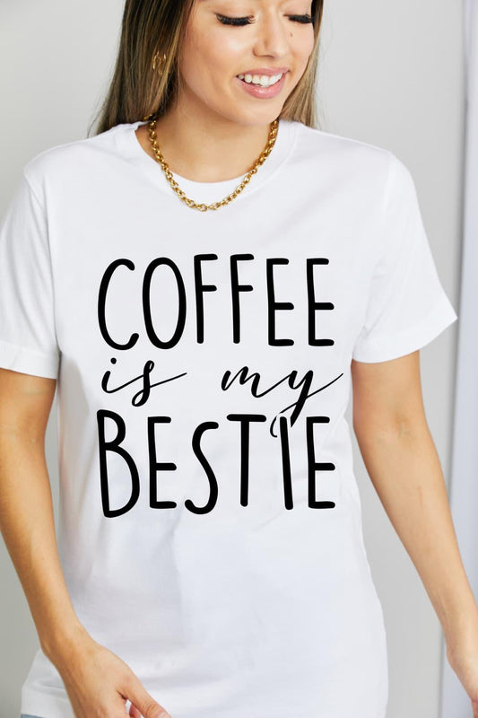 Full Size COFFEE IS MY BESTIE Graphic T-Shirt - Olive Ave