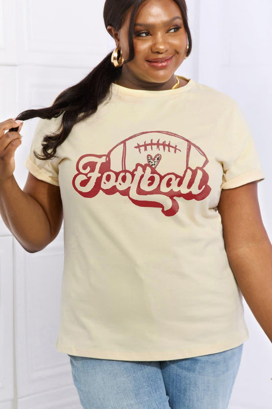 Full Size FOOTBALL Graphic Cotton Tee - Olive Ave