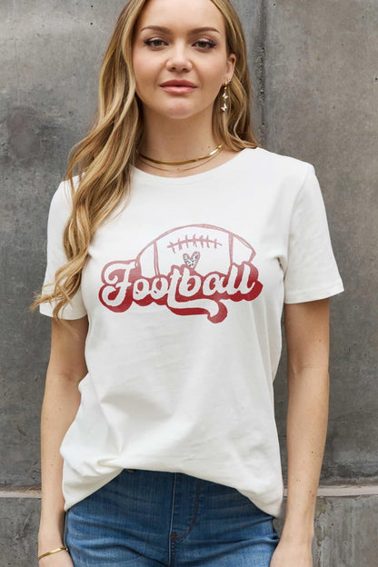 Full Size FOOTBALL Graphic Cotton Tee - Olive Ave