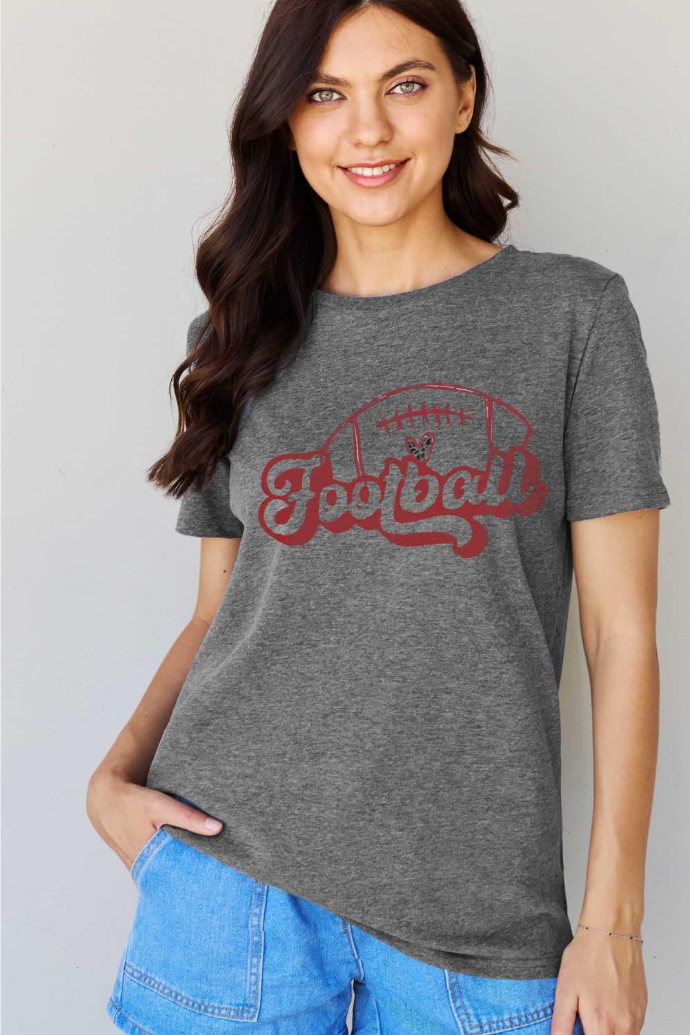 Full Size FOOTBALL Graphic Cotton Tee - Olive Ave