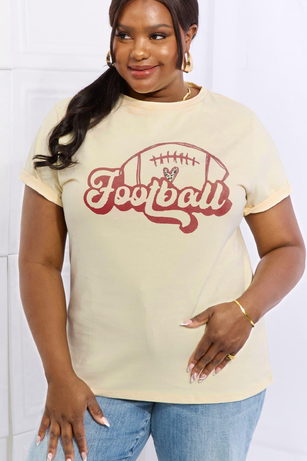 Full Size FOOTBALL Graphic Cotton Tee - Olive Ave