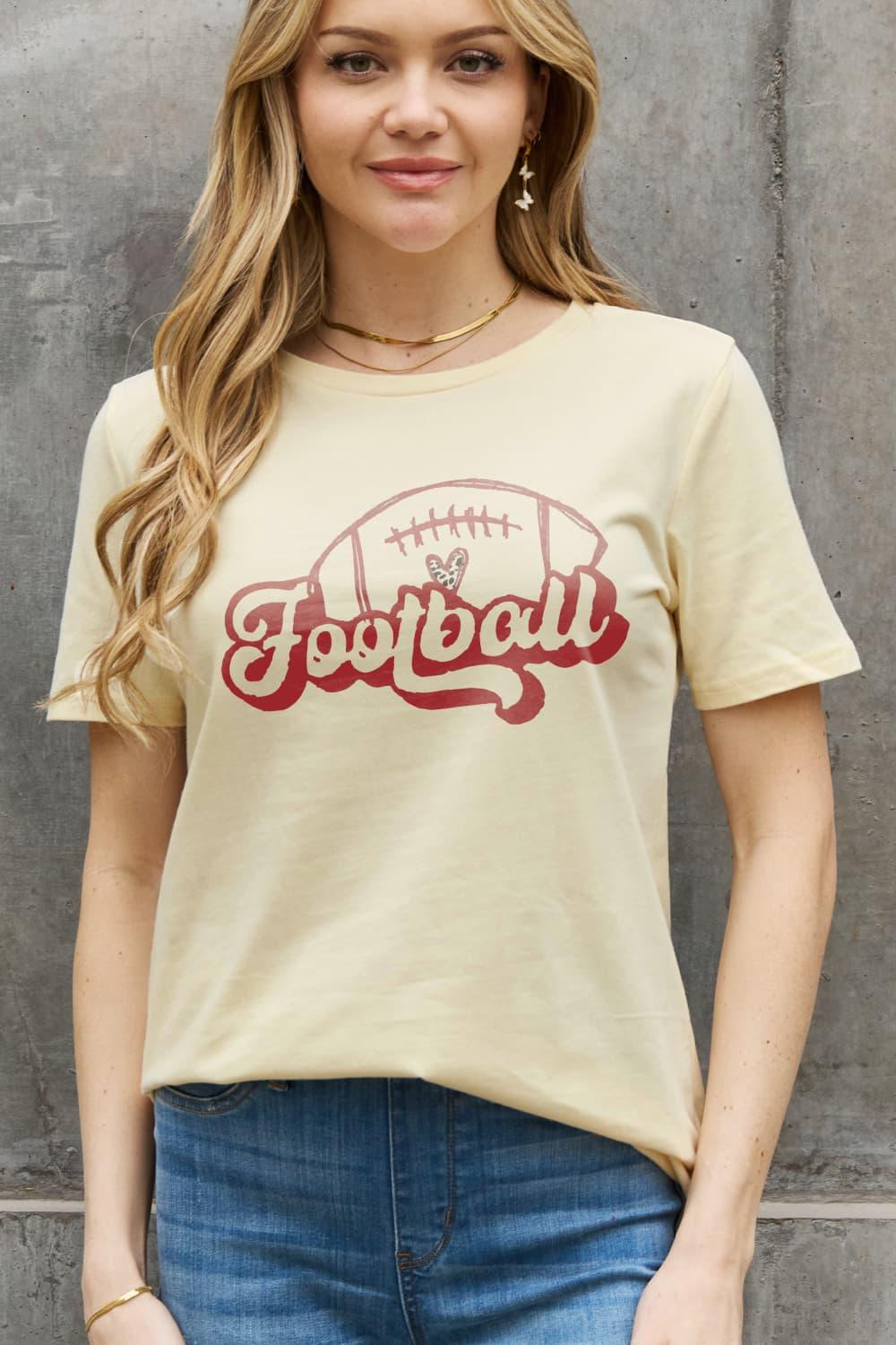 Full Size FOOTBALL Graphic Cotton Tee - Olive Ave