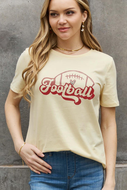 Full Size FOOTBALL Graphic Cotton Tee - Olive Ave