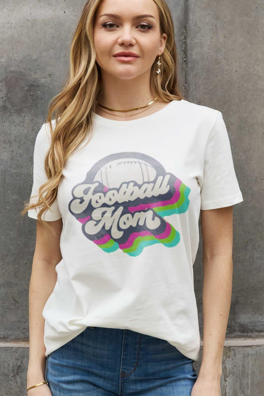 Full Size FOOTBALL MOM Graphic Cotton Tee - Olive Ave