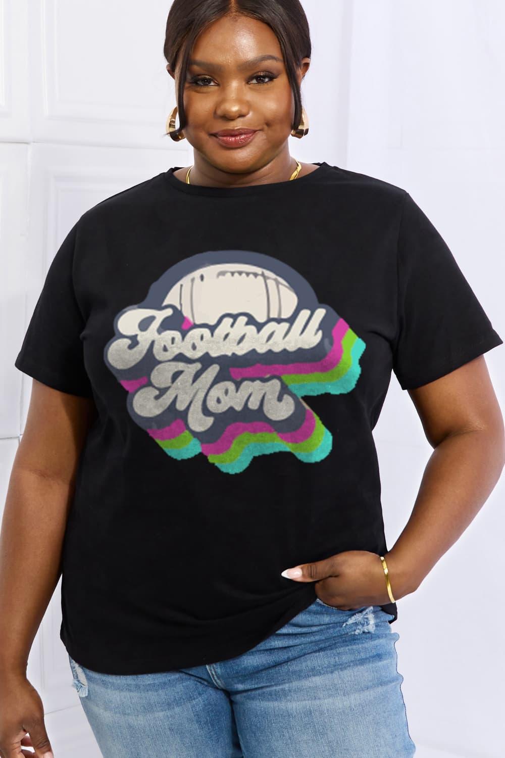 Full Size FOOTBALL MOM Graphic Cotton Tee - Olive Ave