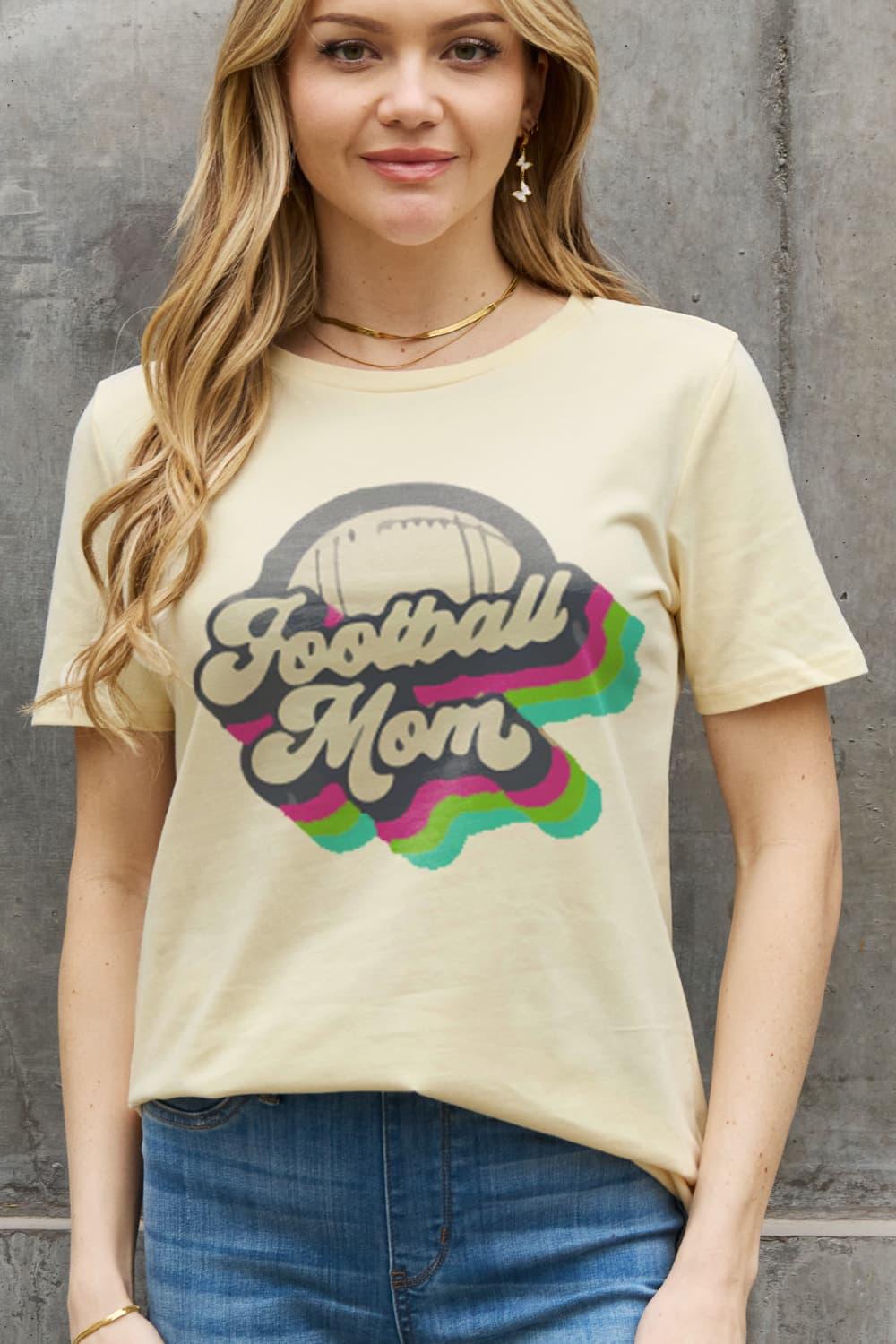 Full Size FOOTBALL MOM Graphic Cotton Tee - Olive Ave