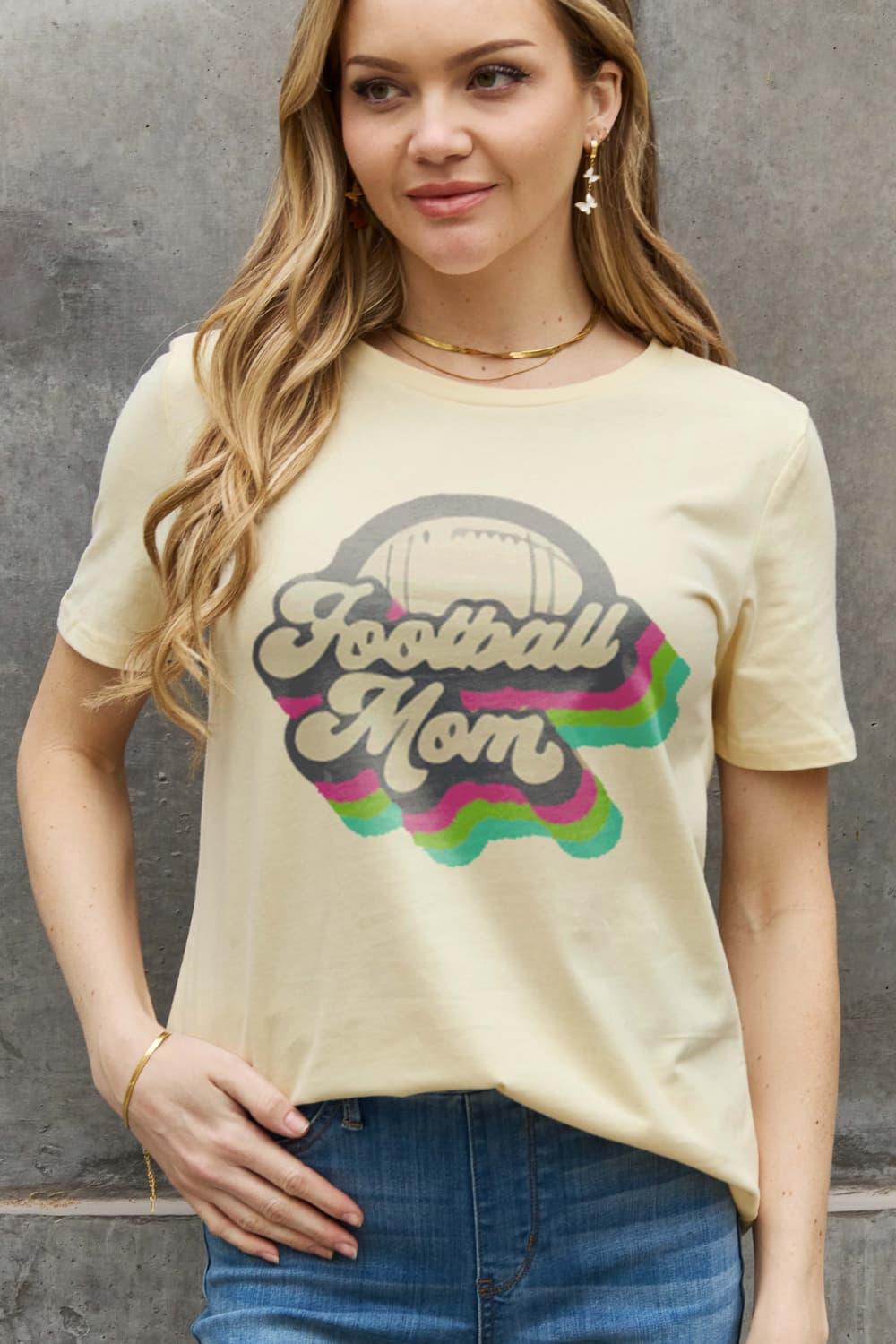 Full Size FOOTBALL MOM Graphic Cotton Tee - Olive Ave