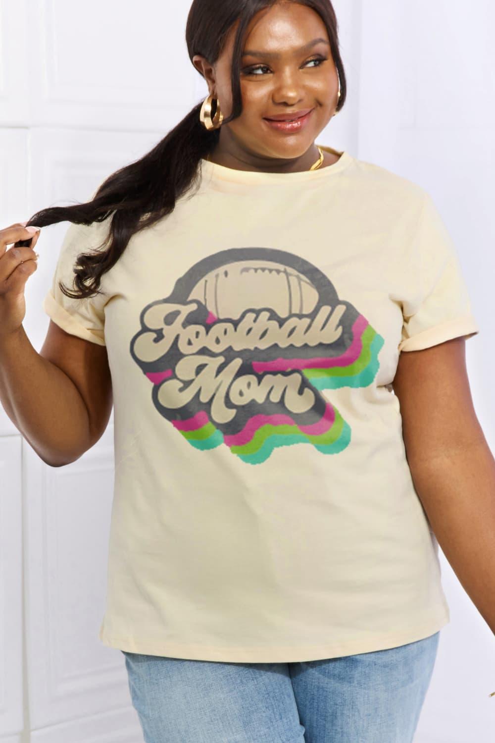 Full Size FOOTBALL MOM Graphic Cotton Tee - Olive Ave