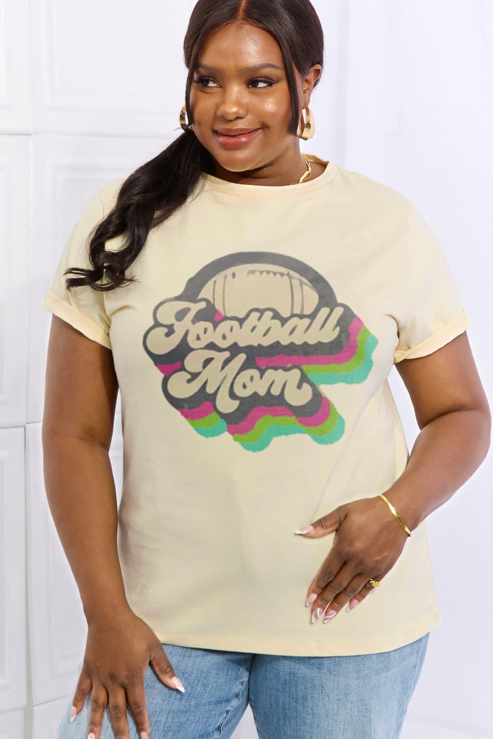 Full Size FOOTBALL MOM Graphic Cotton Tee - Olive Ave