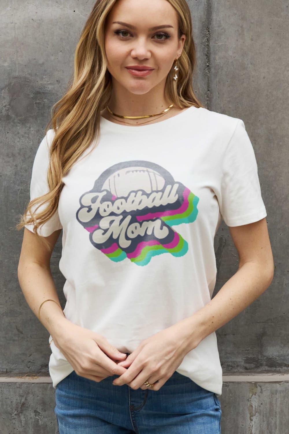 Full Size FOOTBALL MOM Graphic Cotton Tee - Olive Ave