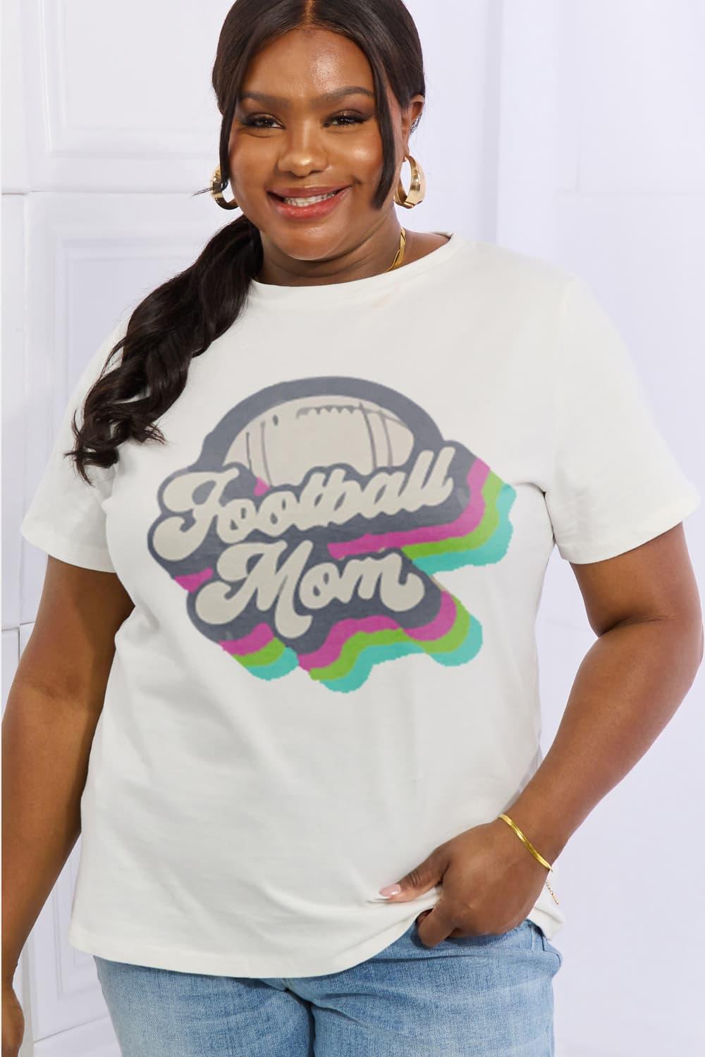 Full Size FOOTBALL MOM Graphic Cotton Tee - Olive Ave