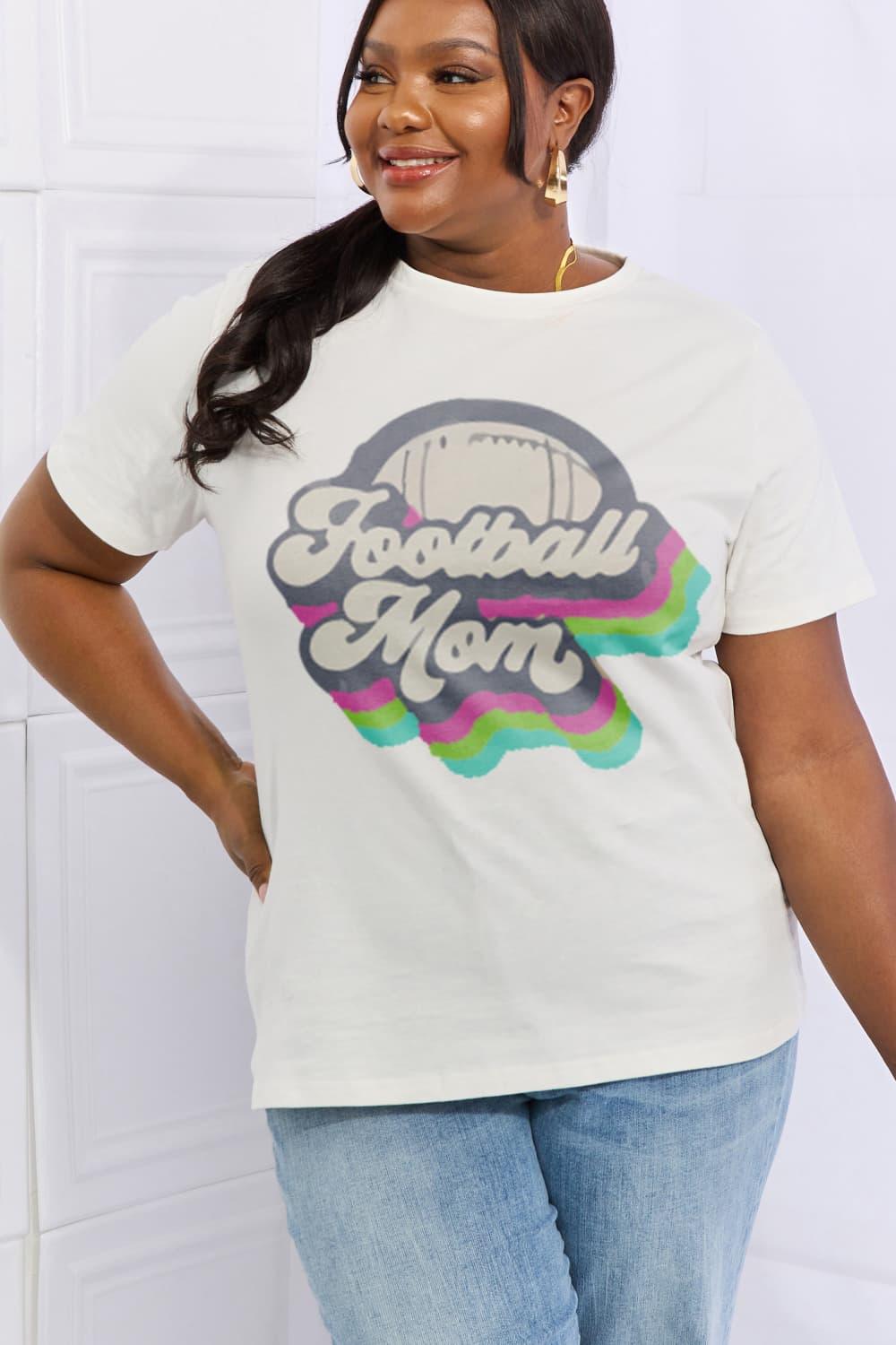 Full Size FOOTBALL MOM Graphic Cotton Tee - Olive Ave