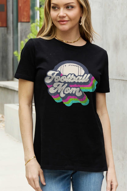 Full Size FOOTBALL MOM Graphic Cotton Tee - Olive Ave