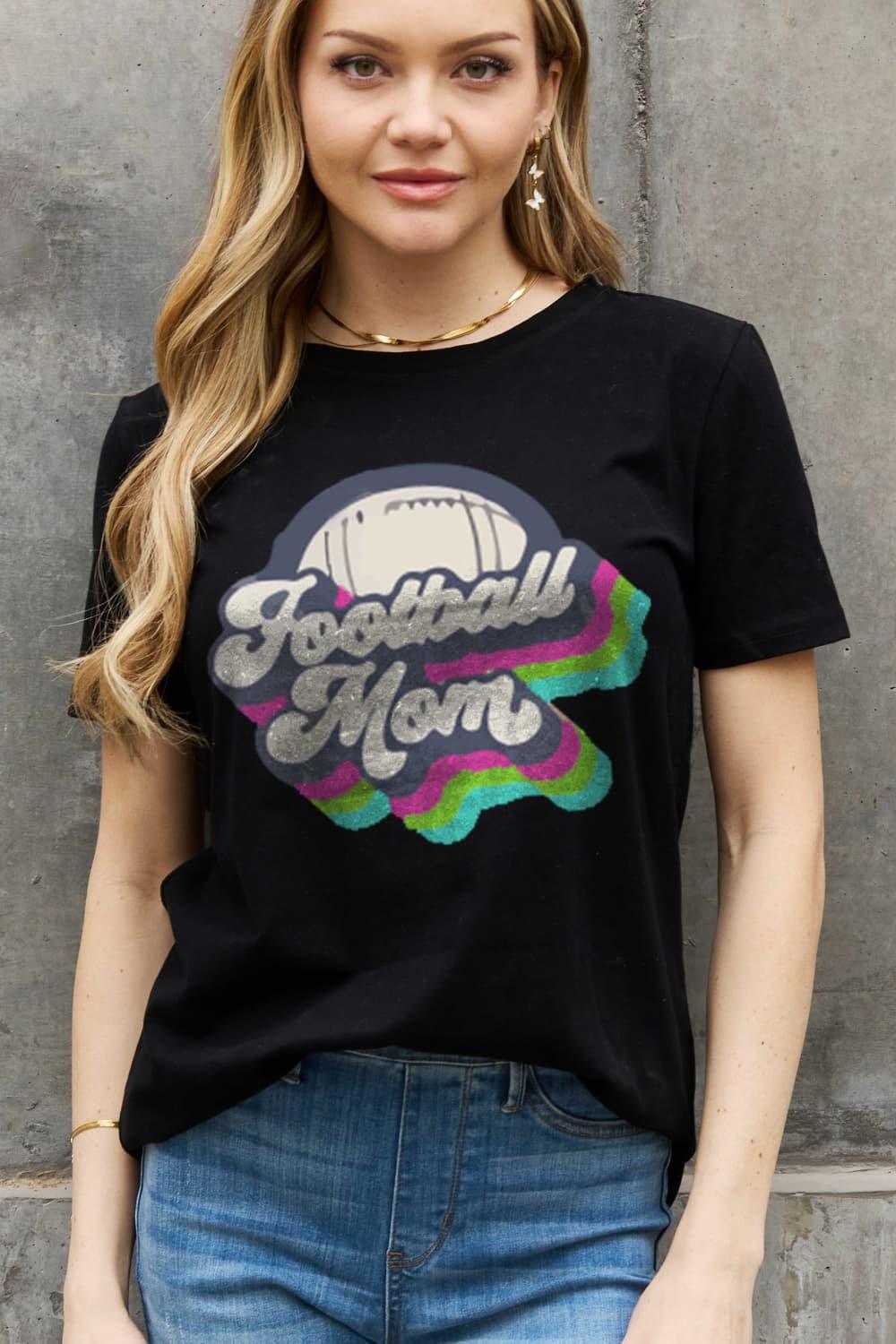 Full Size FOOTBALL MOM Graphic Cotton Tee - Olive Ave