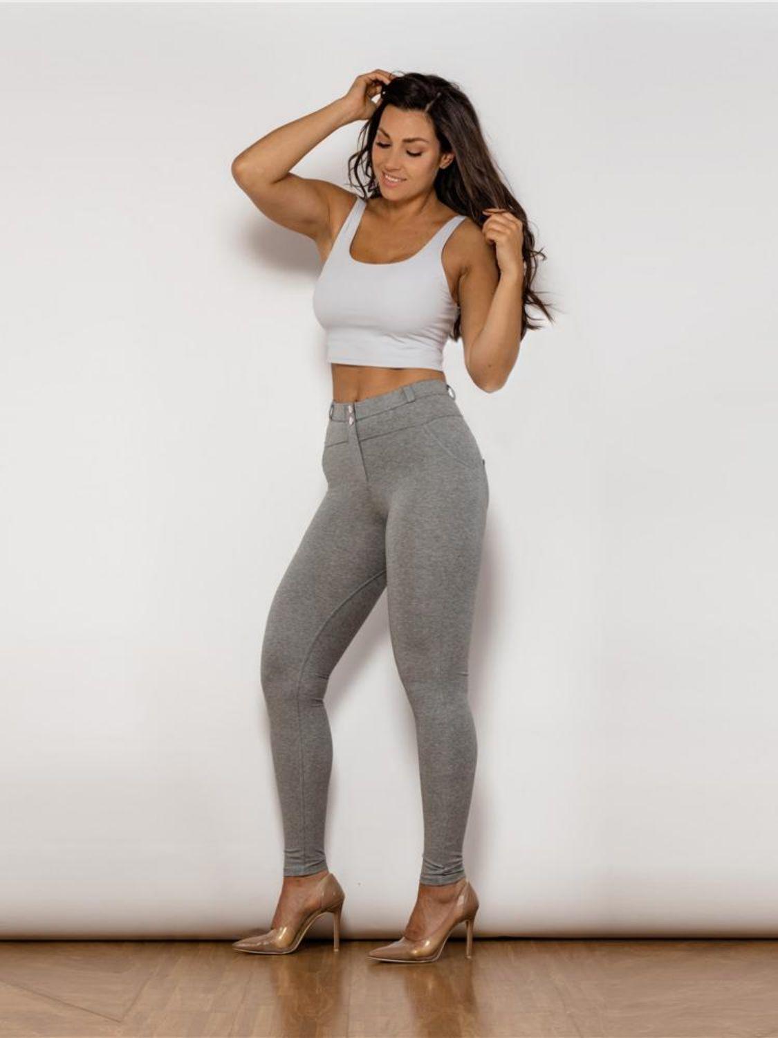 Full Size High Waist Leggings in Gray - Olive Ave