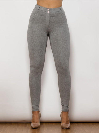 Full Size High Waist Leggings in Gray - Olive Ave