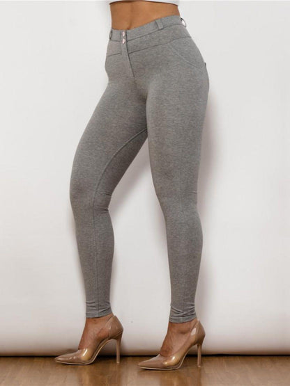 Full Size High Waist Leggings in Gray - Olive Ave