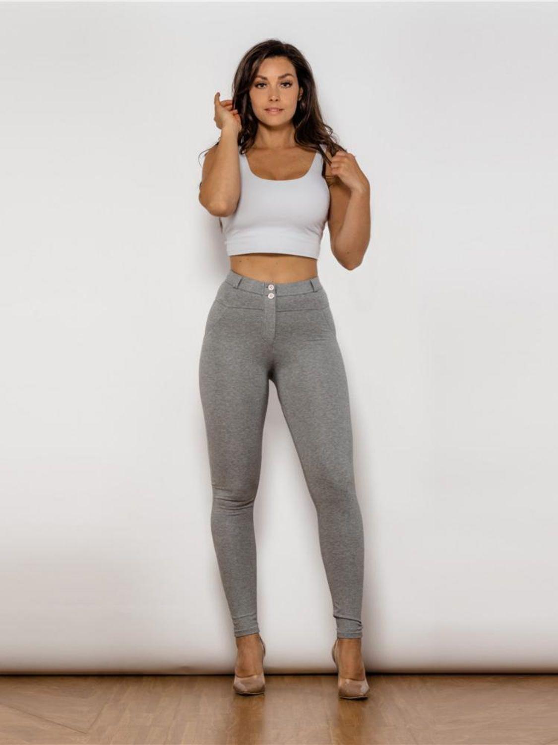 Full Size High Waist Leggings in Gray - Olive Ave