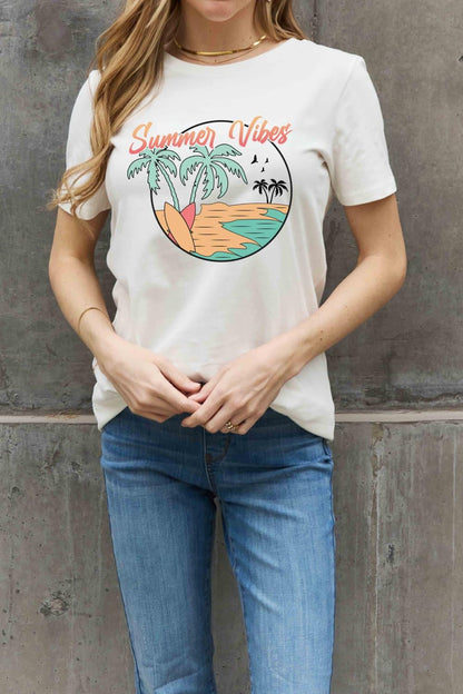 Full Size SUMMER VIBES Graphic Tee - Olive Ave