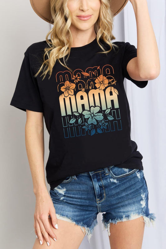 Full Size Tropical MAMA Graphic Cotton T-Shirt - Olive Ave