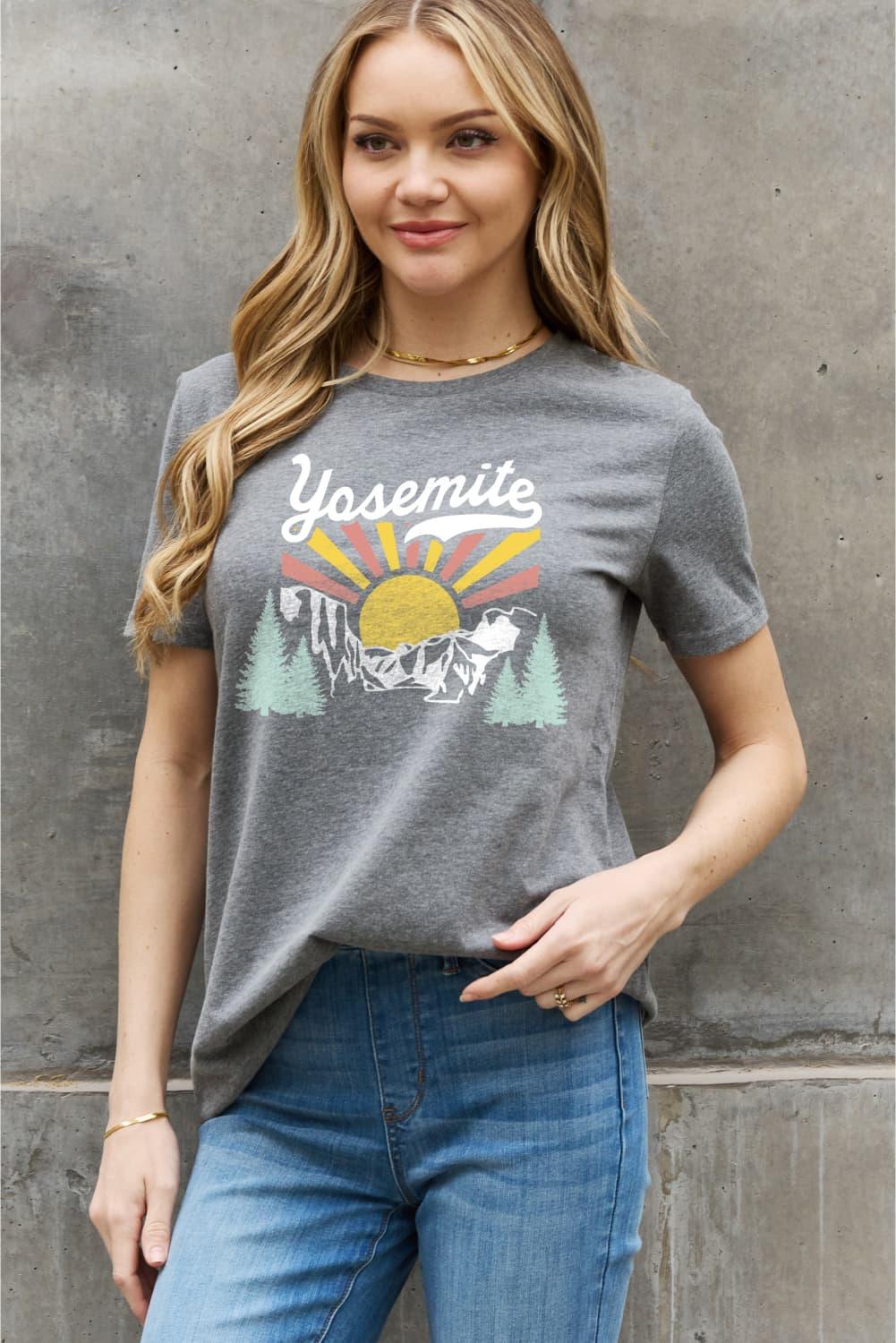 Full Size YOSEMITE Graphic Cotton Tee - Olive Ave