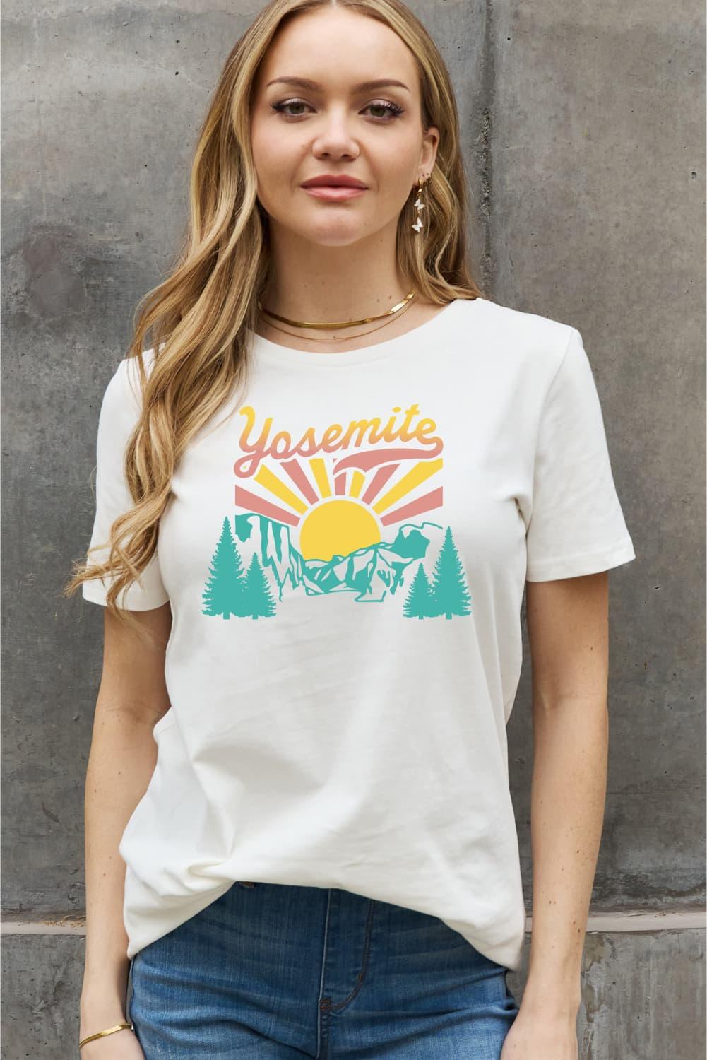 Full Size YOSEMITE Graphic Cotton Tee - Olive Ave