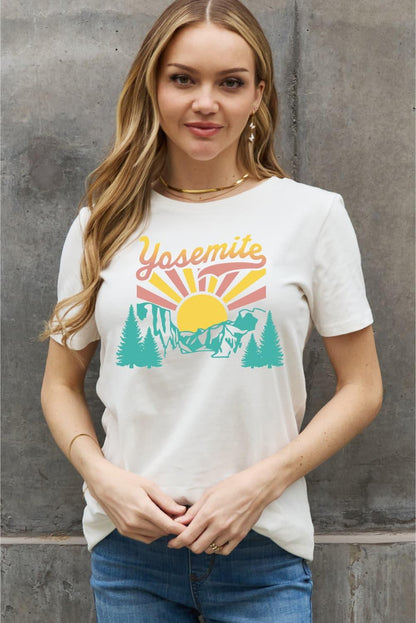 Full Size YOSEMITE Graphic Cotton Tee - Olive Ave