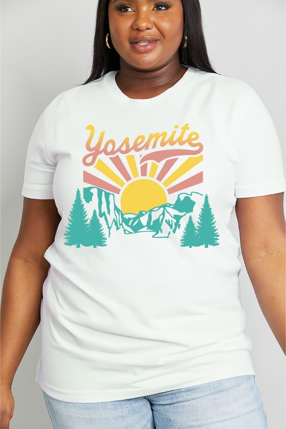 Full Size YOSEMITE Graphic Cotton Tee - Olive Ave