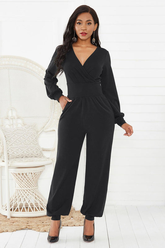 Gathered Detail Jumpsuit - Olive Ave