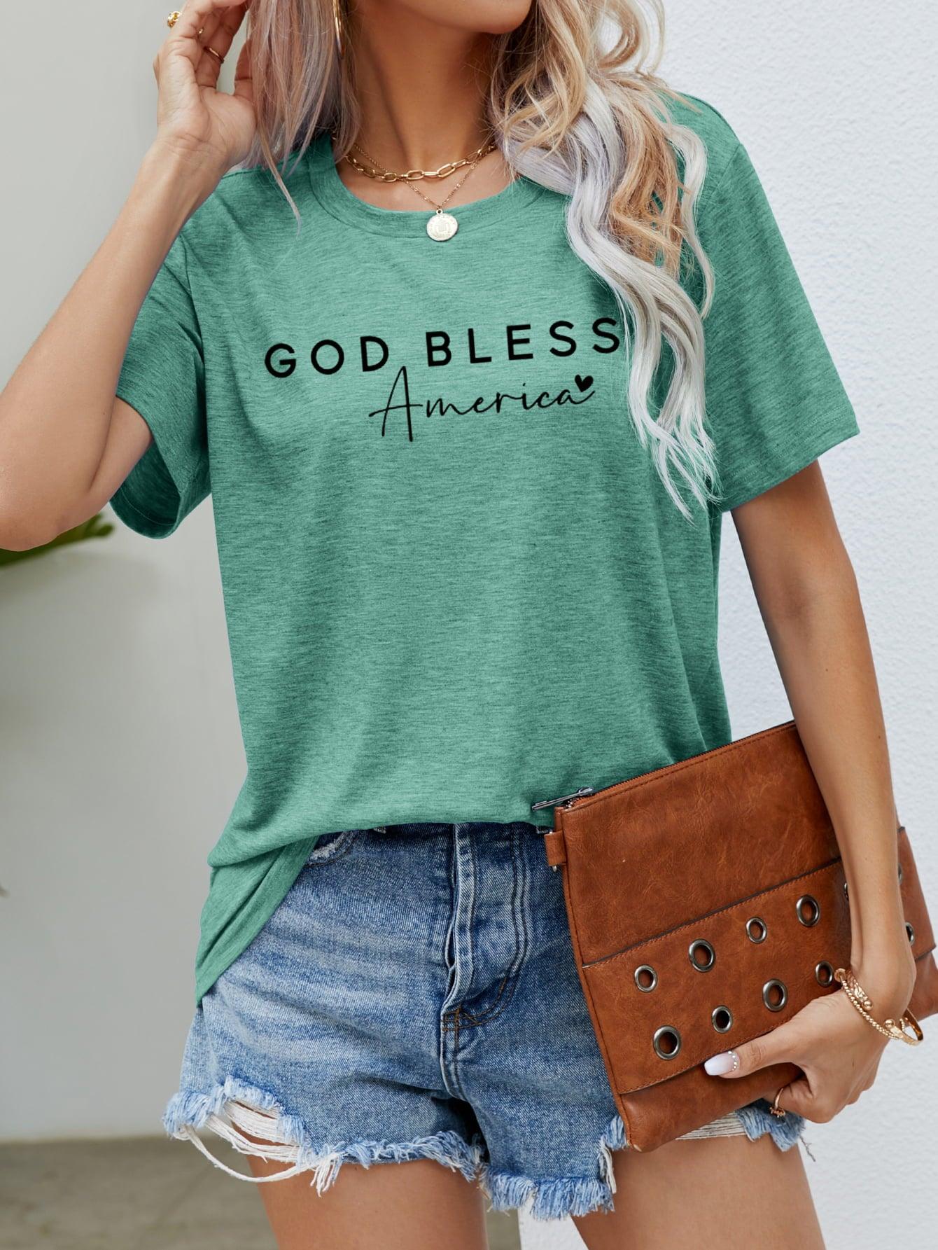 GOD BLESS AMERICA Graphic Tee - Olive Ave