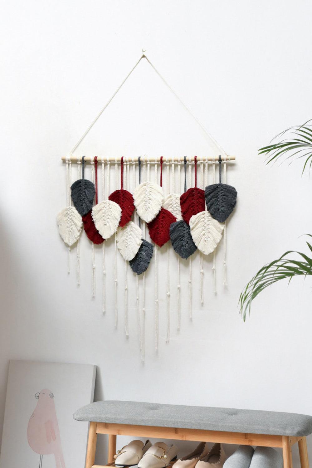 Hand-Woven Feather Macrame Wall Hanging - Olive Ave