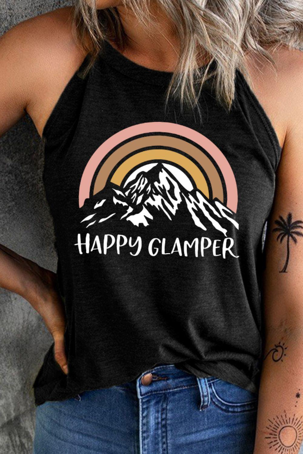 HAPPY GLAMPER Graphic Tank - Olive Ave