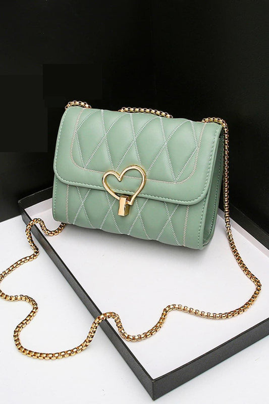 Heart Buckle Leather Crossbody Bag in 3 Colors - Olive Ave