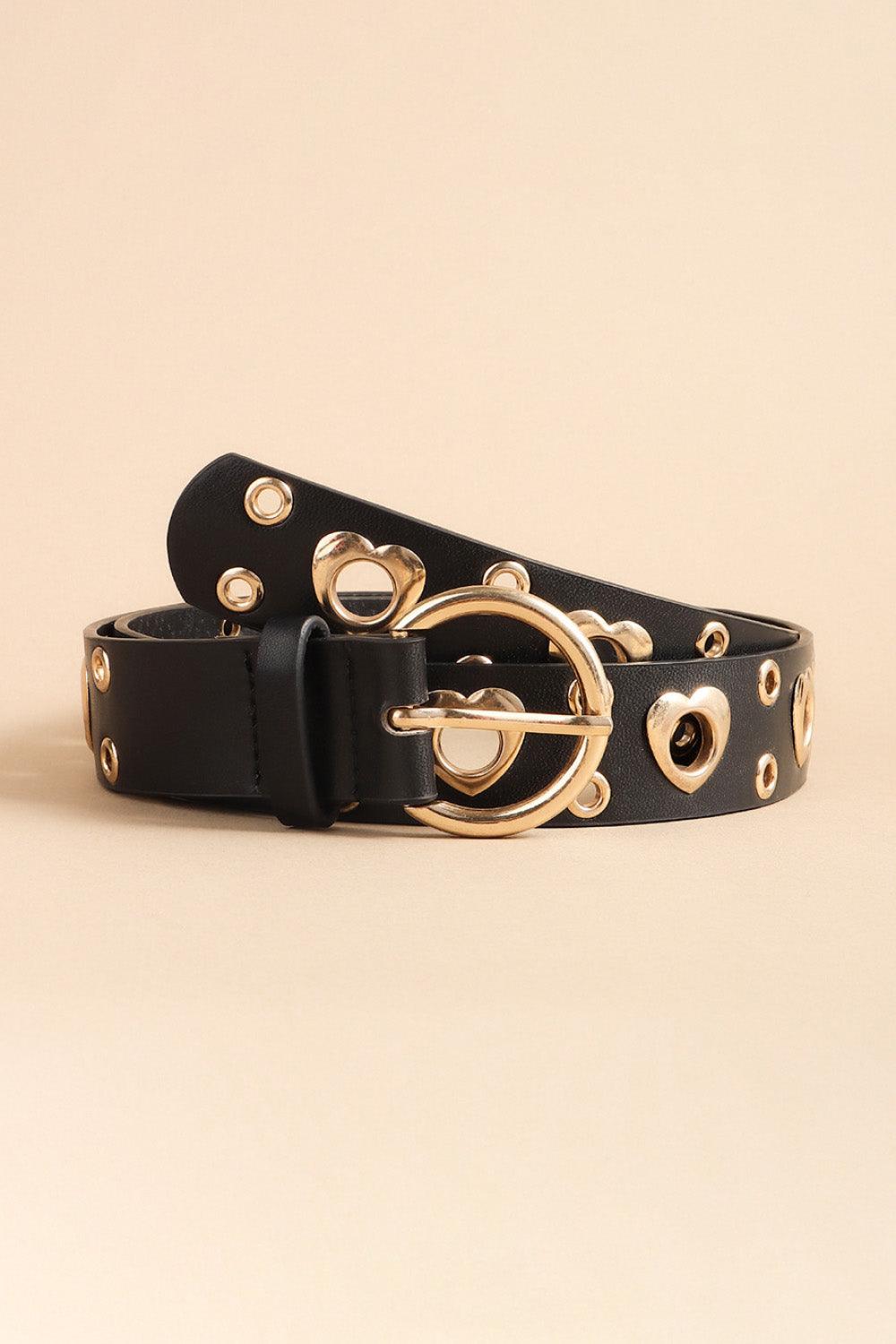 Heart Shape Leather Belt - Olive Ave