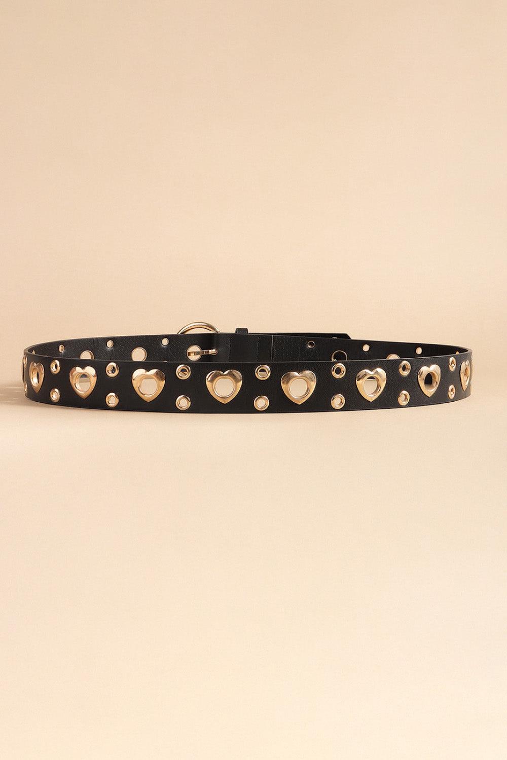 Heart Shape Leather Belt - Olive Ave