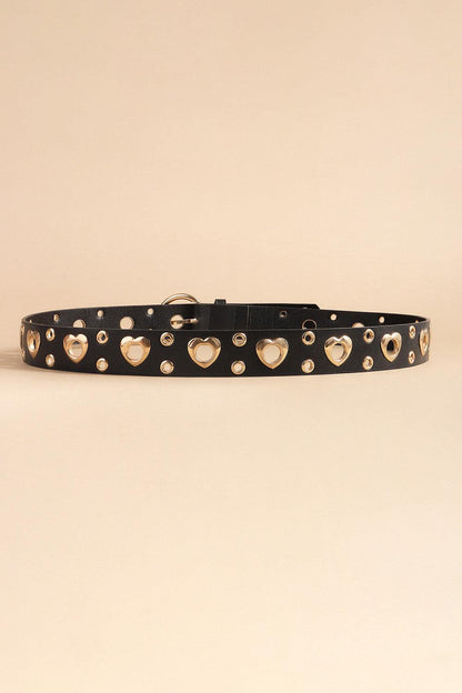 Heart Shape Leather Belt - Olive Ave